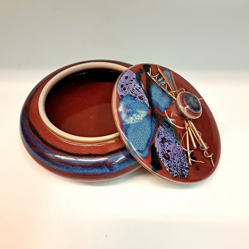 #231105 Lidded Treasure Box Red/Blue $28 at Hunter Wolff Gallery